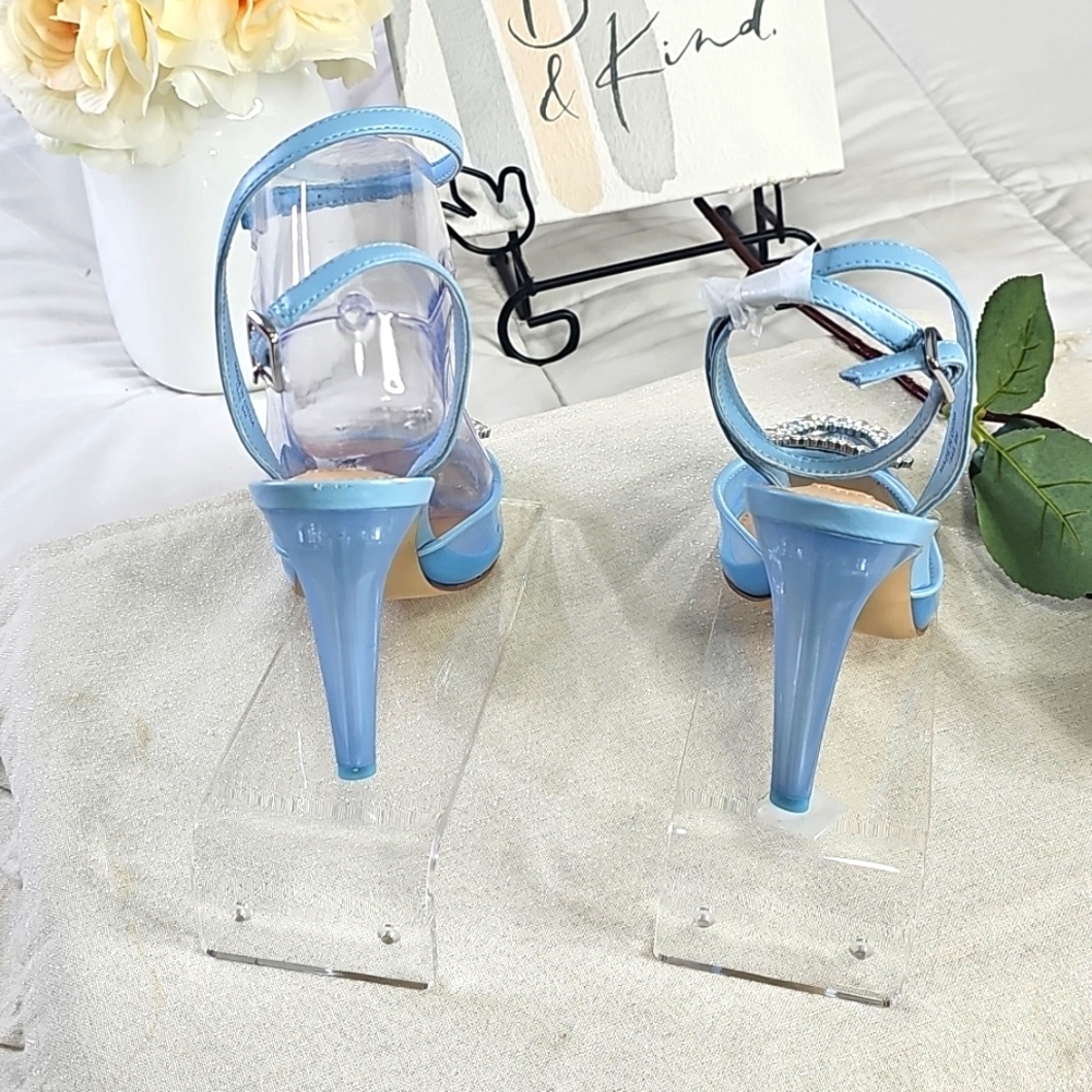 Blue Transparent Stilettos Heels Elegant Wear Office Wear Career Wedding - Picture 8 of 16